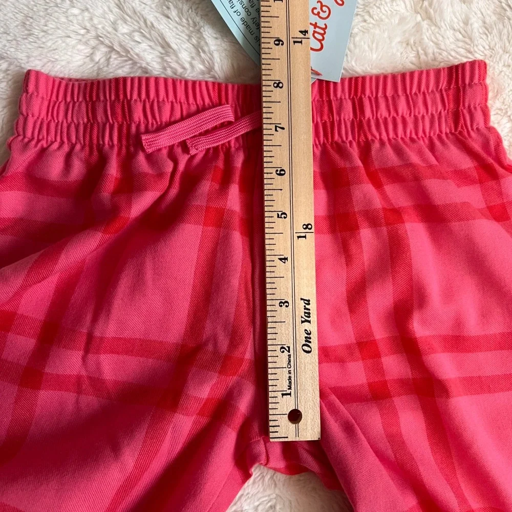 Cat Jack‎ Kids Girls Pink Red Plaid Sleepwear Pajama Pants Size S 6/6X NWT